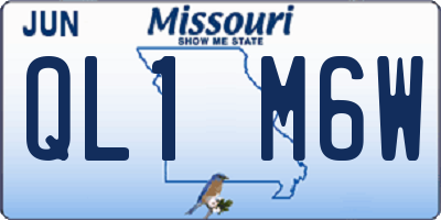 MO license plate QL1M6W