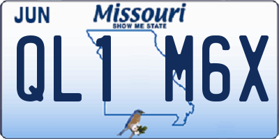 MO license plate QL1M6X