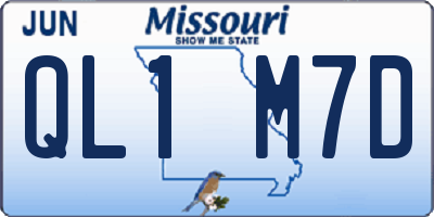 MO license plate QL1M7D
