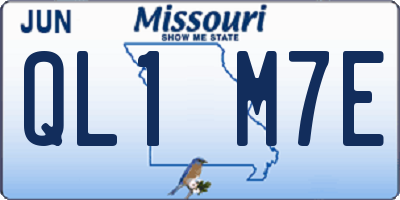 MO license plate QL1M7E