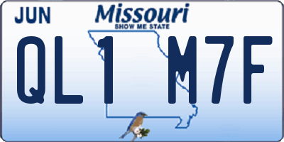MO license plate QL1M7F