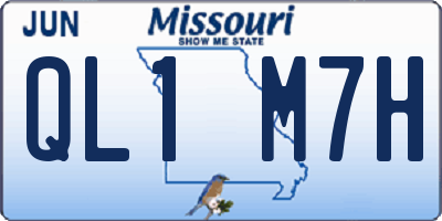 MO license plate QL1M7H