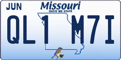 MO license plate QL1M7I