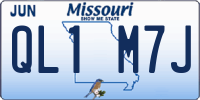 MO license plate QL1M7J