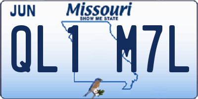 MO license plate QL1M7L