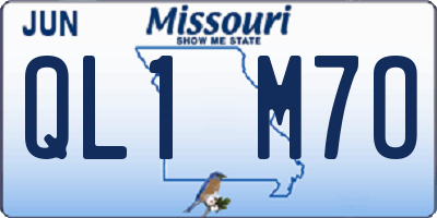 MO license plate QL1M7O