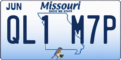 MO license plate QL1M7P