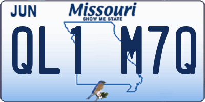 MO license plate QL1M7Q
