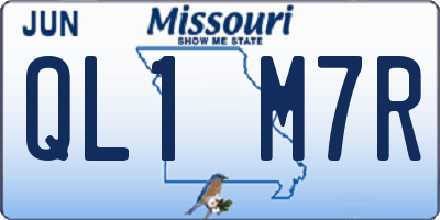 MO license plate QL1M7R
