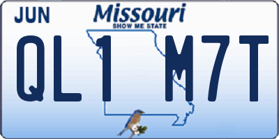MO license plate QL1M7T