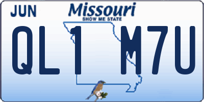 MO license plate QL1M7U
