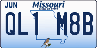 MO license plate QL1M8B