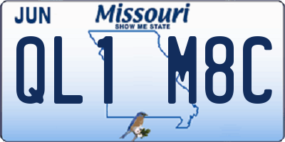 MO license plate QL1M8C