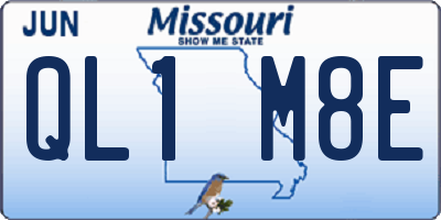 MO license plate QL1M8E