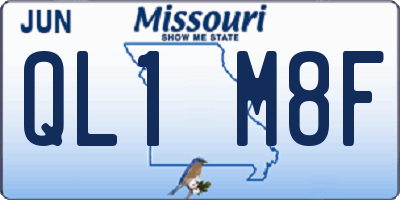 MO license plate QL1M8F