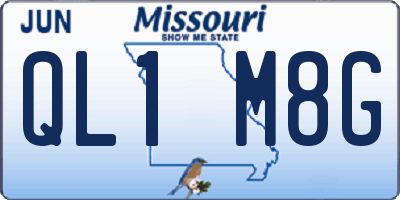 MO license plate QL1M8G