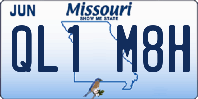 MO license plate QL1M8H