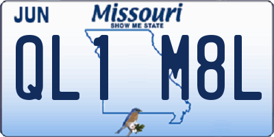 MO license plate QL1M8L