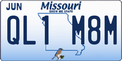 MO license plate QL1M8M
