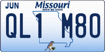 MO license plate QL1M8O
