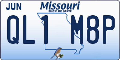 MO license plate QL1M8P