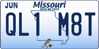 MO license plate QL1M8T