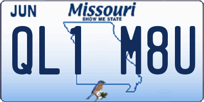 MO license plate QL1M8U