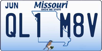 MO license plate QL1M8V