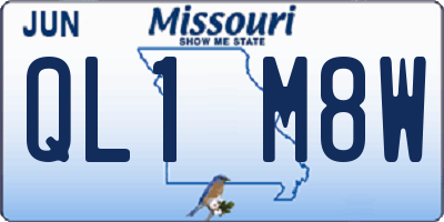 MO license plate QL1M8W