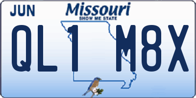 MO license plate QL1M8X