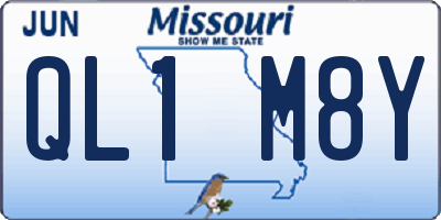MO license plate QL1M8Y