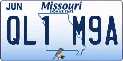 MO license plate QL1M9A