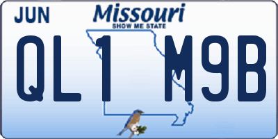 MO license plate QL1M9B