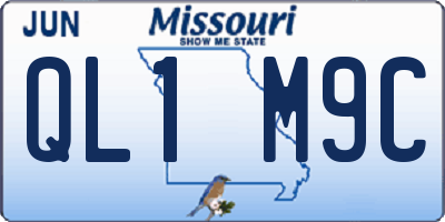 MO license plate QL1M9C