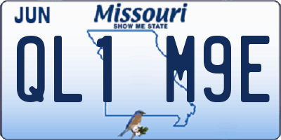 MO license plate QL1M9E