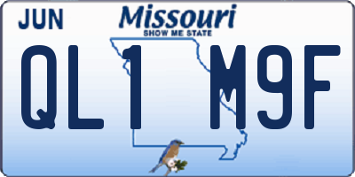 MO license plate QL1M9F