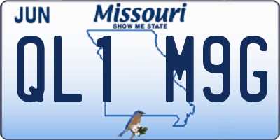 MO license plate QL1M9G