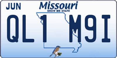 MO license plate QL1M9I