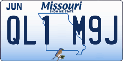 MO license plate QL1M9J