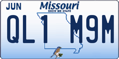 MO license plate QL1M9M
