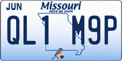 MO license plate QL1M9P