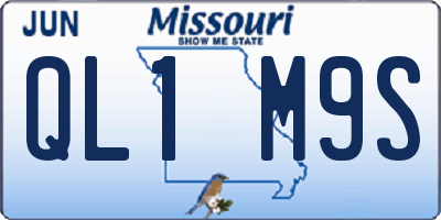 MO license plate QL1M9S