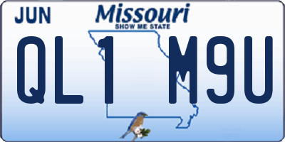 MO license plate QL1M9U