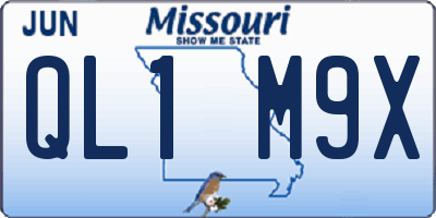 MO license plate QL1M9X