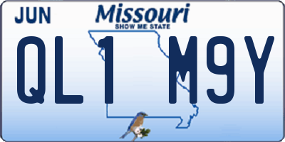 MO license plate QL1M9Y