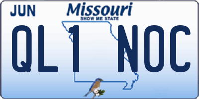 MO license plate QL1N0C