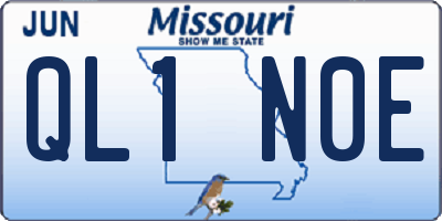 MO license plate QL1N0E