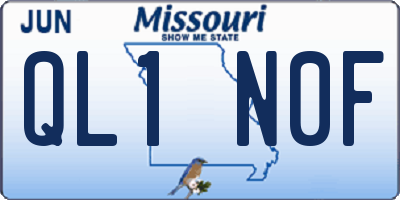 MO license plate QL1N0F