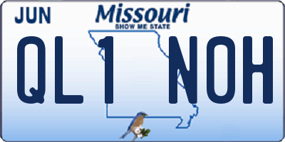 MO license plate QL1N0H