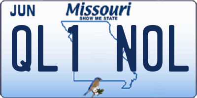 MO license plate QL1N0L
